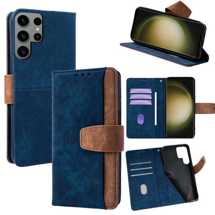 Color Stitching Skin Feel Leather RFID Blocking Phone Case
