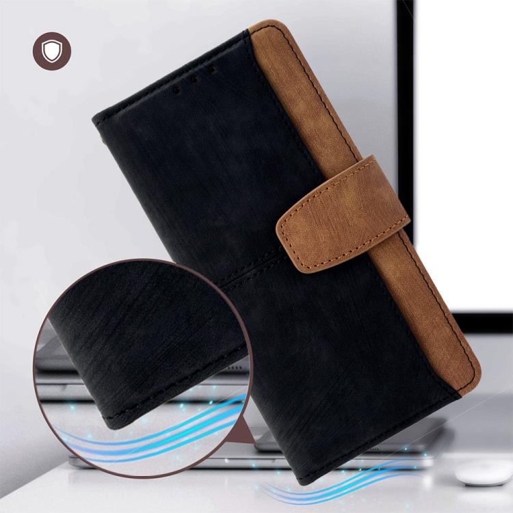Color Stitching Skin Feel Leather RFID Blocking Phone Case