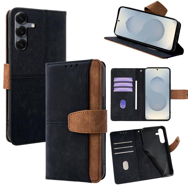 Color Stitching Skin Feel Leather RFID Blocking Phone Case