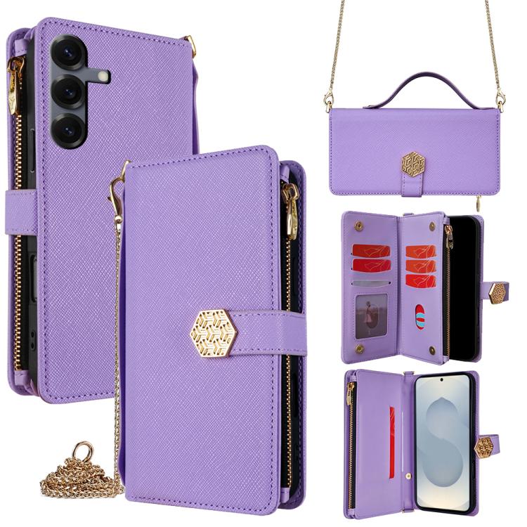 Crossbody Handle Cross Texture Leather Phone Case