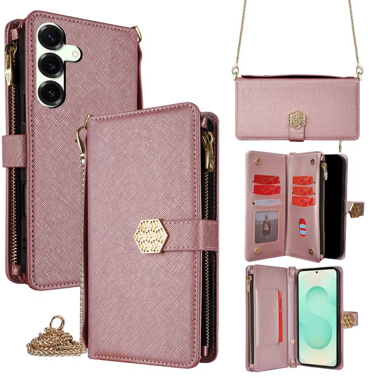 Crossbody Handle Cross Texture Leather Phone Case