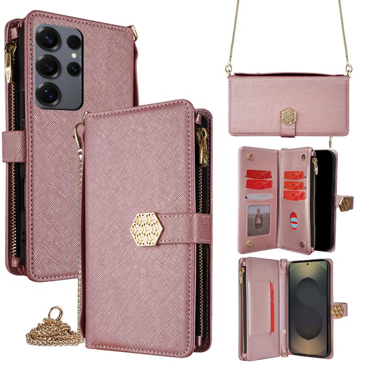 Crossbody Handle Cross Texture Leather Phone Case