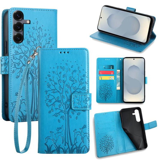 Tree & Deer Embossed Leather Phone Case