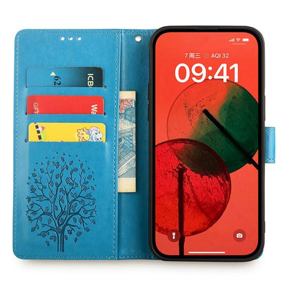 Tree & Deer Embossed Leather Phone Case