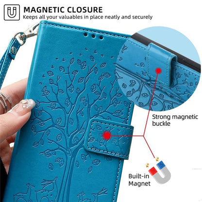 Tree & Deer Embossed Leather Phone Case