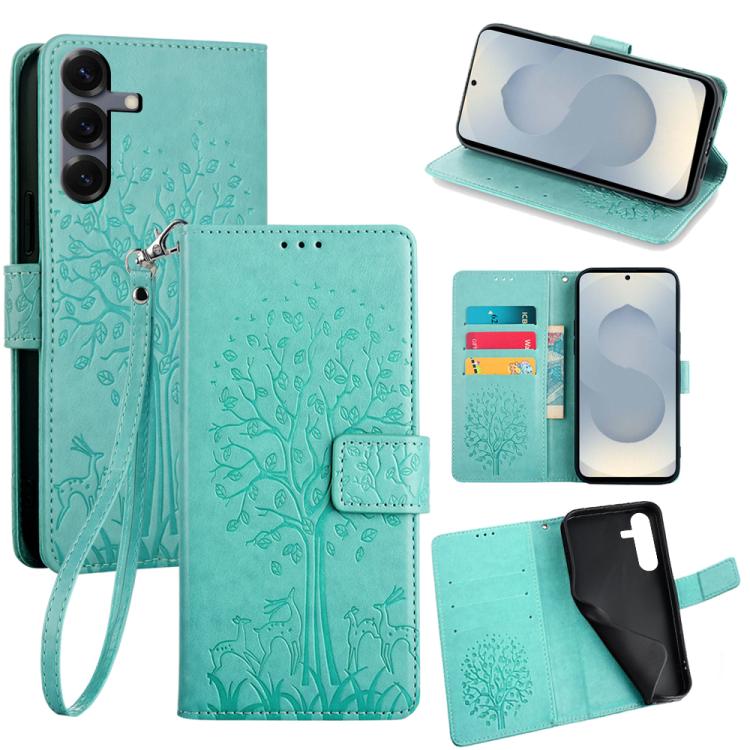 Tree & Deer Embossed Leather Phone Case