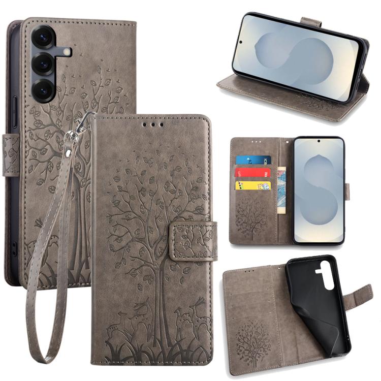 Tree & Deer Embossed Leather Phone Case