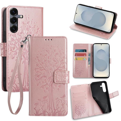 Tree & Deer Embossed Leather Phone Case