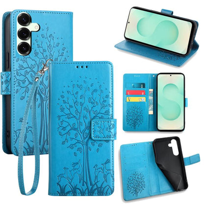 Tree & Deer Embossed Leather Phone Case