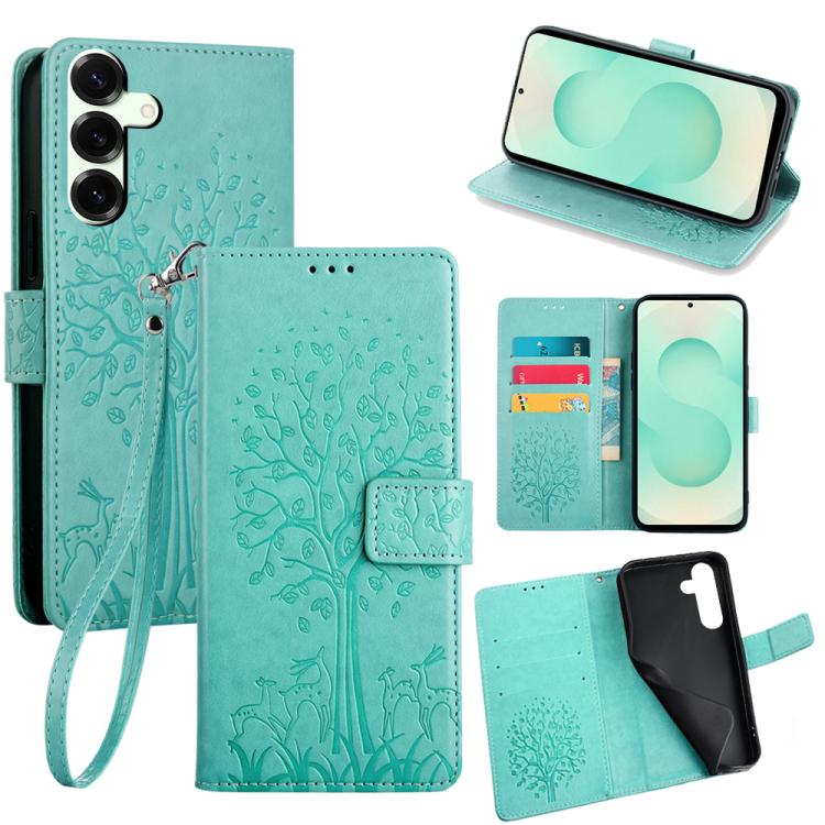 Tree & Deer Embossed Leather Phone Case