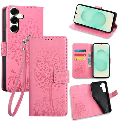 Tree & Deer Embossed Leather Phone Case