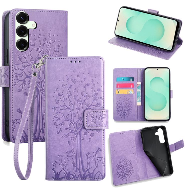 Tree & Deer Embossed Leather Phone Case