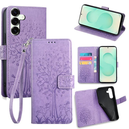 Tree & Deer Embossed Leather Phone Case