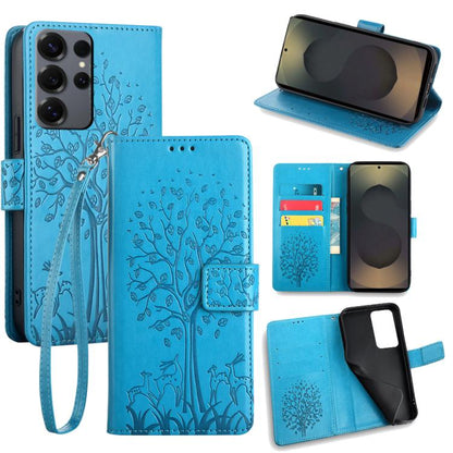 Tree & Deer Embossed Leather Phone Case
