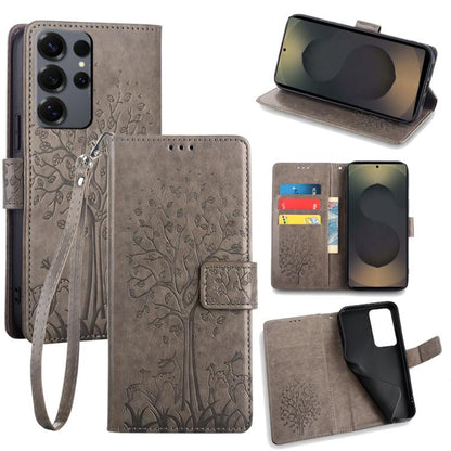 Tree & Deer Embossed Leather Phone Case