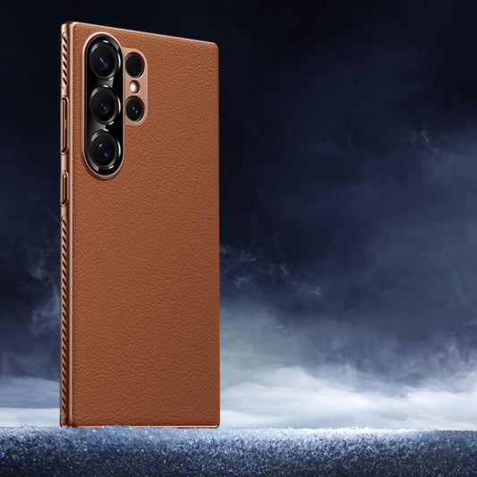 Soft Armor Cooling Plain Leather Hybrid PC Phone Case