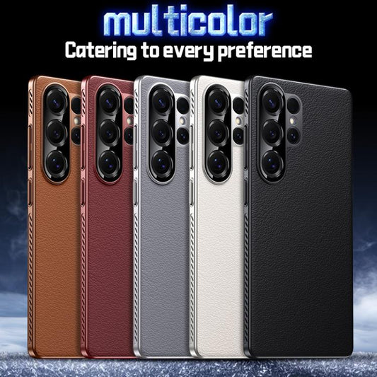 Soft Armor Cooling Plain Leather Hybrid PC Phone Case