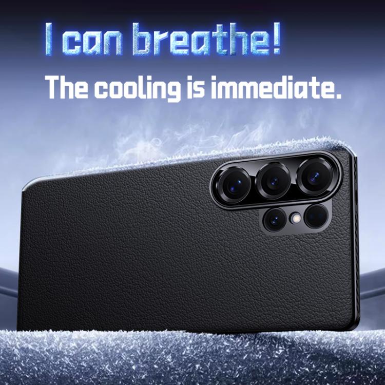 Soft Armor Cooling Plain Leather Hybrid PC Phone Case