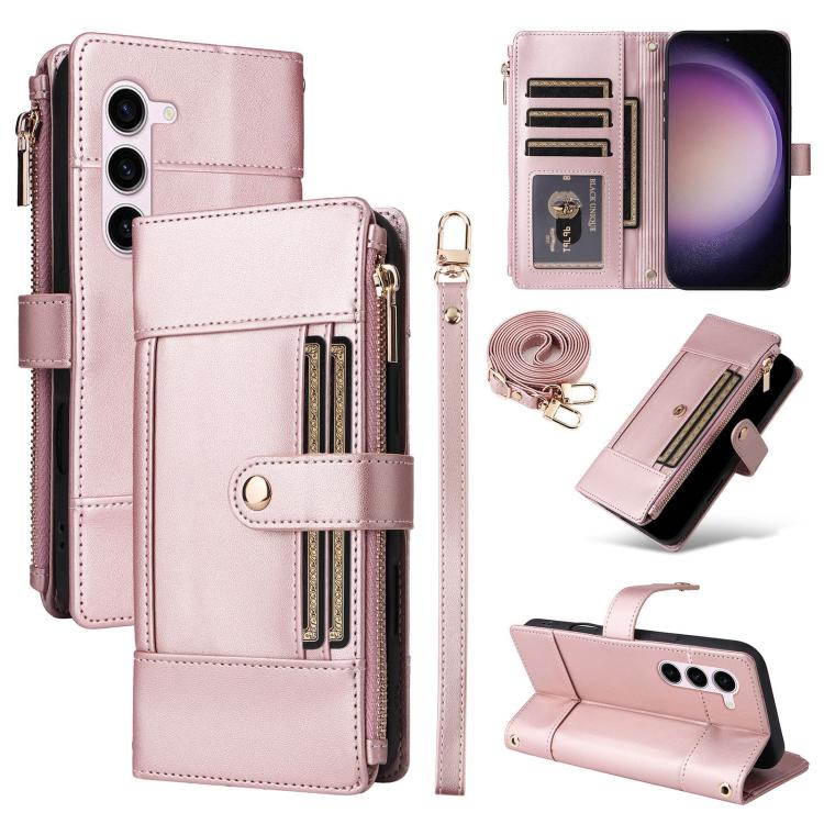 Crossbody Strap RFID Blocking Zipper Wallet Leather Phone Case