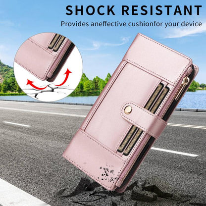 Crossbody Strap RFID Blocking Zipper Wallet Leather Phone Case