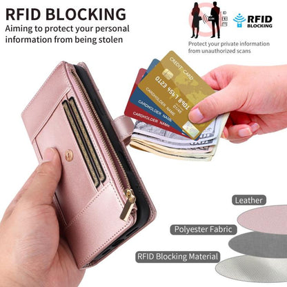 Crossbody Strap RFID Blocking Zipper Wallet Leather Phone Case