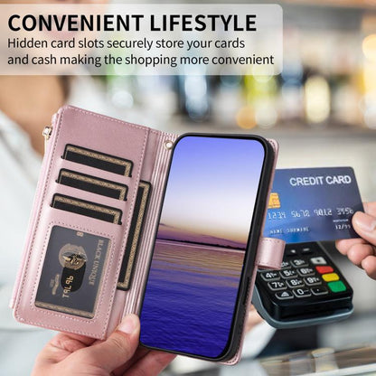 Crossbody Strap RFID Blocking Zipper Wallet Leather Phone Case