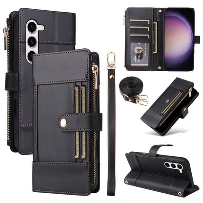 Crossbody Strap RFID Blocking Zipper Wallet Leather Phone Case