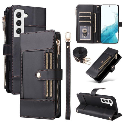 Crossbody Strap RFID Blocking Zipper Wallet Leather Phone Case