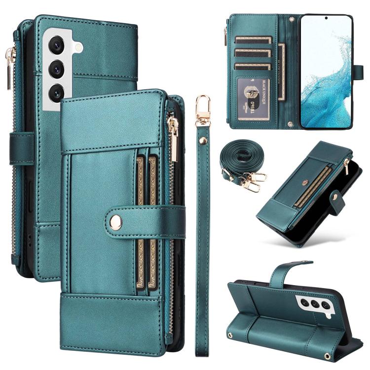 Crossbody Strap RFID Blocking Zipper Wallet Leather Phone Case