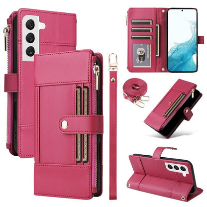 Crossbody Strap RFID Blocking Zipper Wallet Leather Phone Case