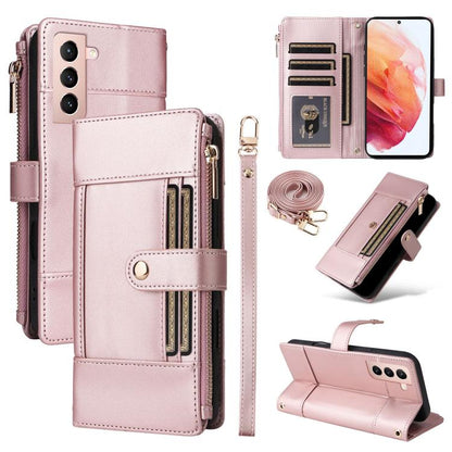 Crossbody Strap RFID Blocking Zipper Wallet Leather Phone Case