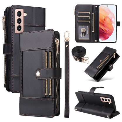 Crossbody Strap RFID Blocking Zipper Wallet Leather Phone Case