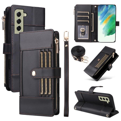 Crossbody Strap RFID Blocking Zipper Wallet Leather Phone Case
