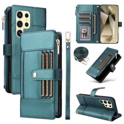 Crossbody Strap RFID Blocking Zipper Wallet Leather Phone Case