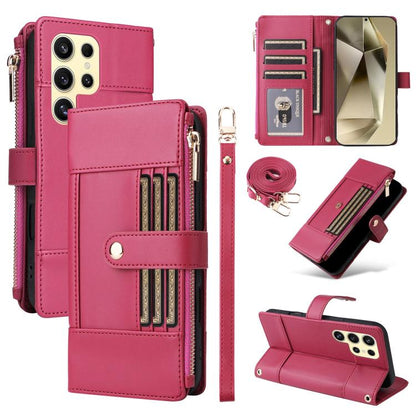 Crossbody Strap RFID Blocking Zipper Wallet Leather Phone Case