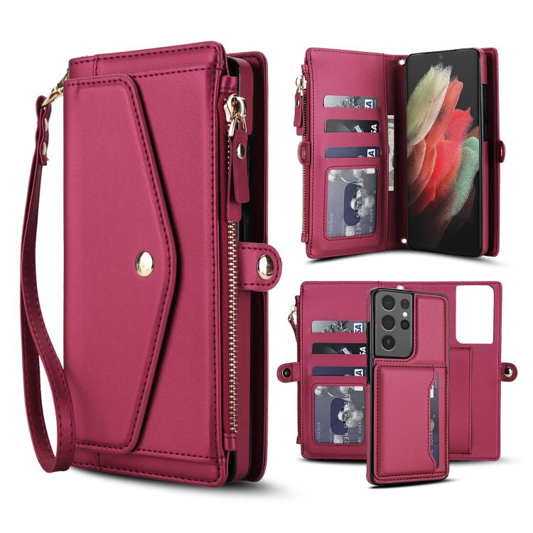 Multifunctional Wallet Detachable Leather Phone Case with Lanyard