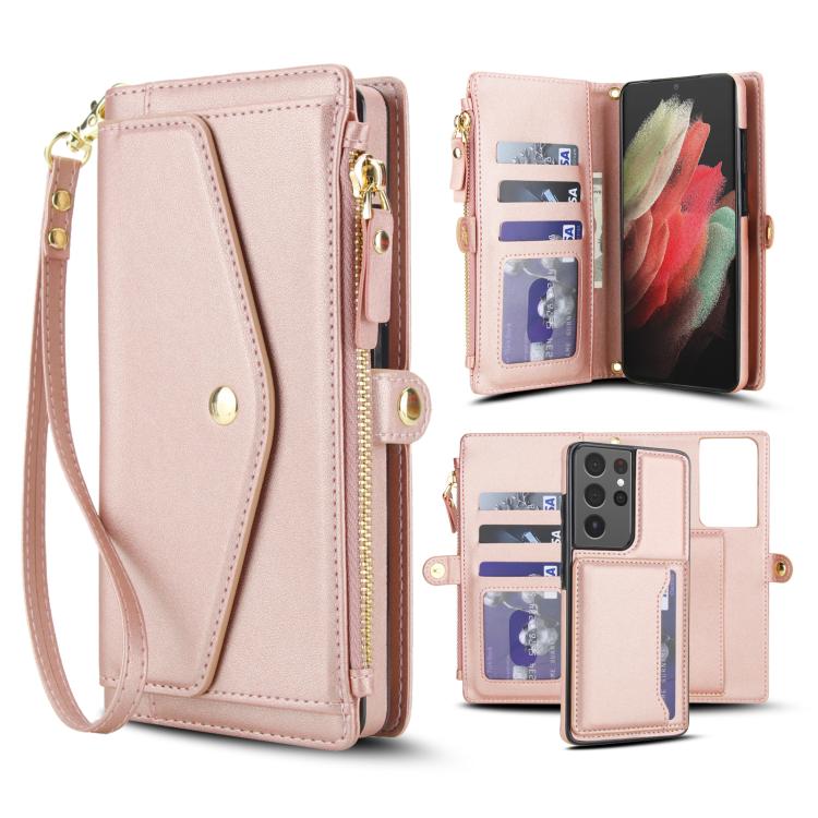 Multifunctional Wallet Detachable Leather Phone Case with Lanyard
