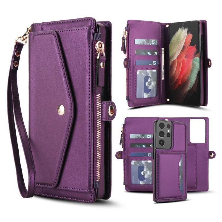 Multifunctional Wallet Detachable Leather Phone Case with Lanyard