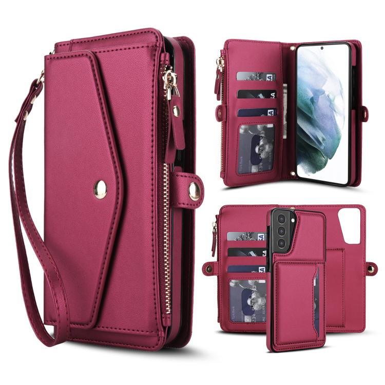 Multifunctional Wallet Detachable Leather Phone Case with Lanyard