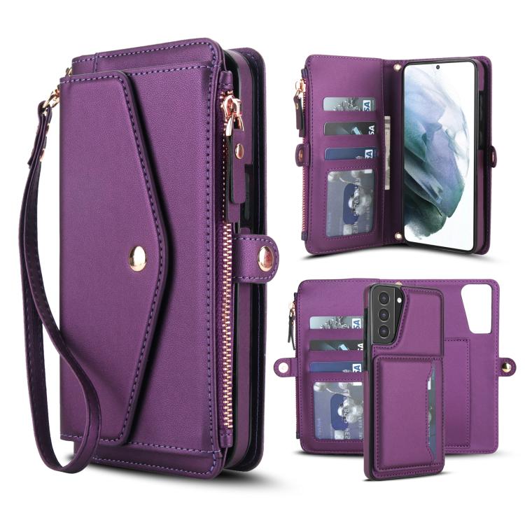 Multifunctional Wallet Detachable Leather Phone Case with Lanyard