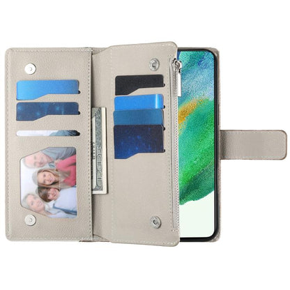 Stitching Multi-card Zipper Wallet Leather Phone Case with Short Strap