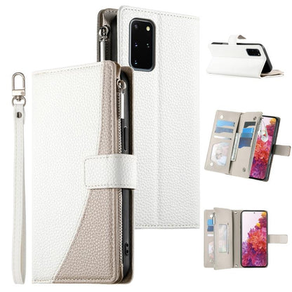 Stitching Multi-card Zipper Wallet Leather Phone Case with Short Strap
