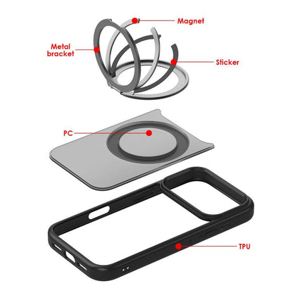 Kalebol Frosted MagSafe Holder Acrylic Hybrid TPU Phone Case