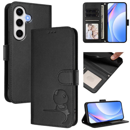 Litter Panda Embossing RFID Leather Phone Case with Lanyard