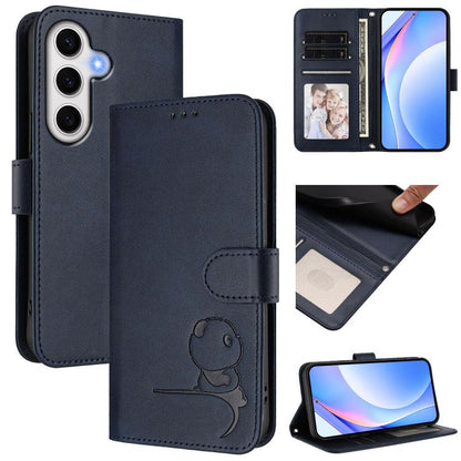 Litter Panda Embossing RFID Leather Phone Case with Lanyard