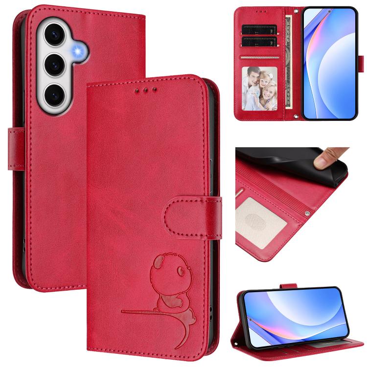 Litter Panda Embossing RFID Leather Phone Case with Lanyard