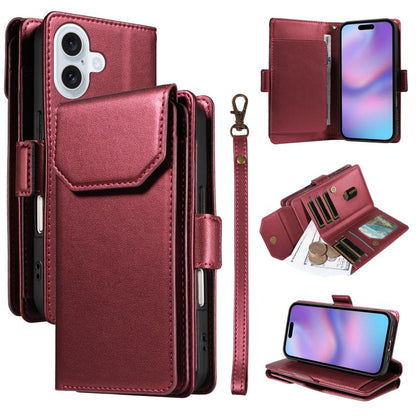 Multi Card Wallet Leather Phone Case with Strap