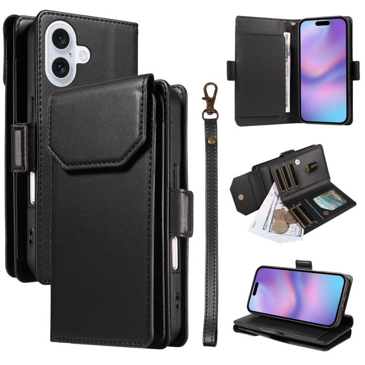 Multi Card Wallet Leather Phone Case with Strap