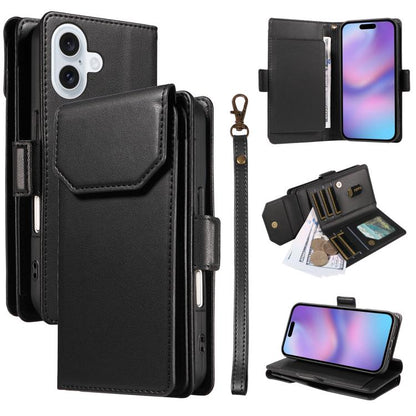 Multi Card Wallet Leather Phone Case with Strap