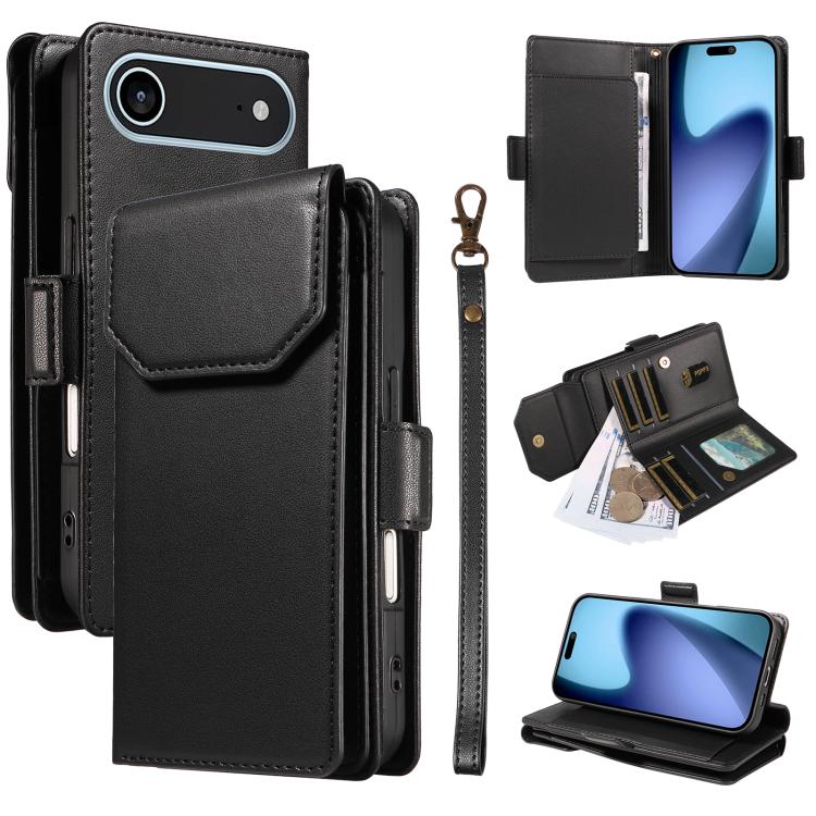 Multi Card Wallet Leather Phone Case with Strap